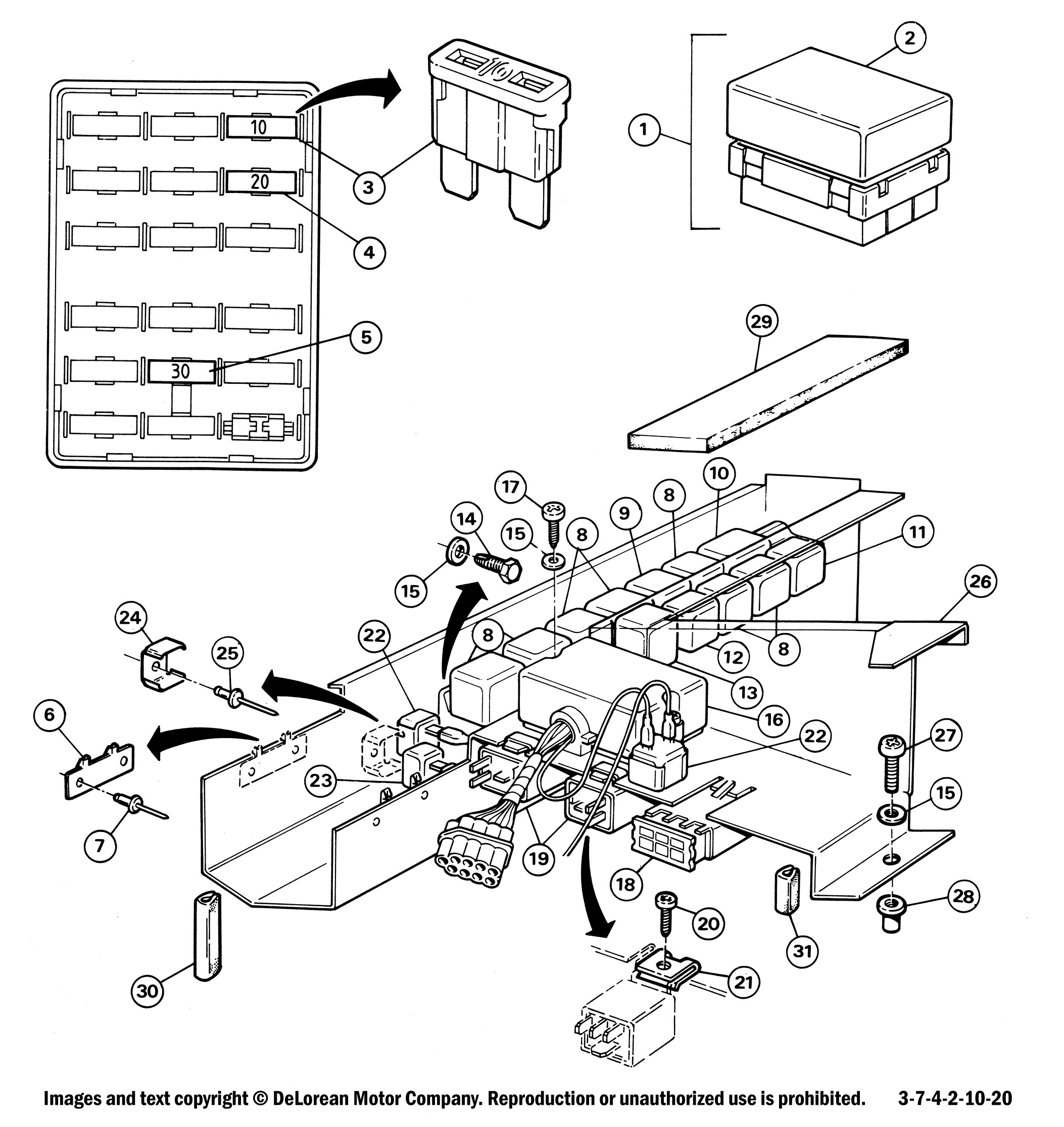 3-7-4 Fuse Box/Relays - Electrical - Parts Parts, Service, Restoration