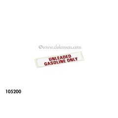 105200 - Unleaded Fuel Label - Official DeLorean Motor Company®