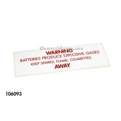 BATTERY GASES LABEL