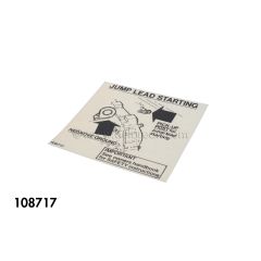 108717 - Jump Start Instructions Label - Official DeLorean Motor Company®