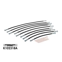 BRAIDED STAINLESS FUEL LINES (BLACK - SET OF 9)