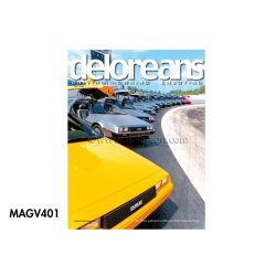 DELOREANS MAGAZINE V401 - ROW OF CARS ON TRACK